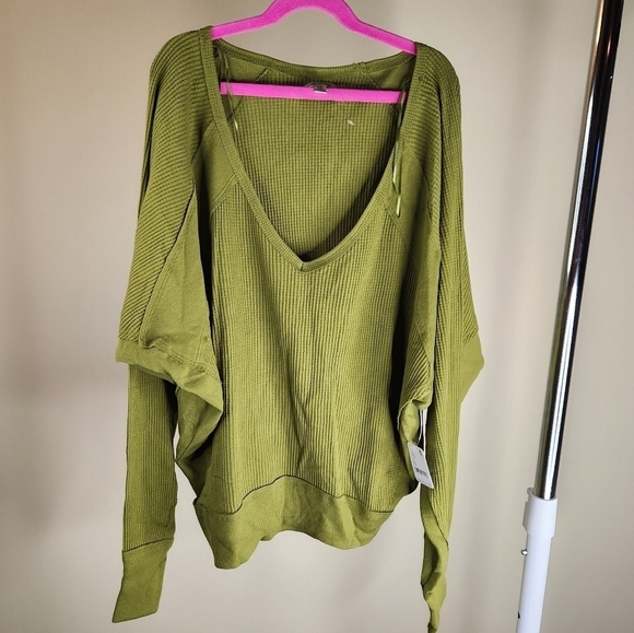 Free People NWT Santa Clara Thermal In Ferngully Green Size XSmall - Picture 10 of 14